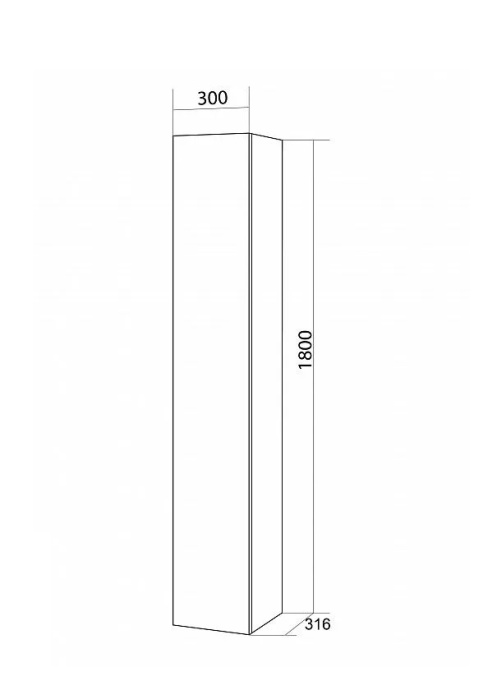 Шкаф-пенал для ванной Бриклаер Хелена 30х180 белый  4627125416378 - 5