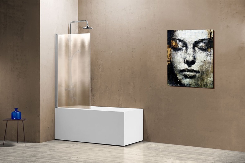 Шторка на ванну Vincea VSB-11800CH 80 см, профиль хром, стекло шиншилла - 1