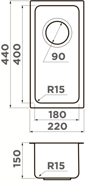 Мойка кухонная Omoikiri Tadzava нержавеющая сталь  4997112 - 1