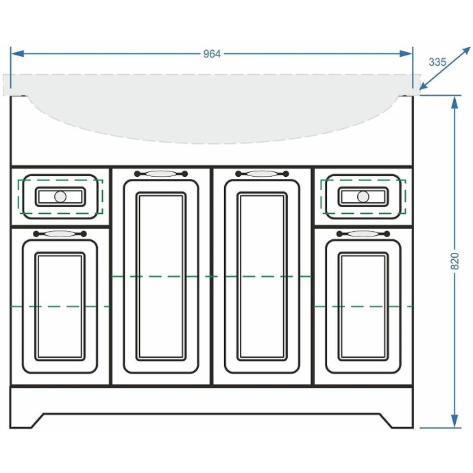 Тумба под раковину Stella Polar Кармела Эльбрус 100 белый SP-00000176 - 3