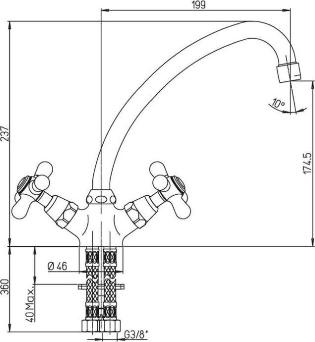 Смеситель для кухни Paini Liberty 17CR570KM - 1