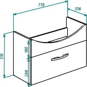 Тумба с раковиной Bellezza Анкона 80 подвесная - 3