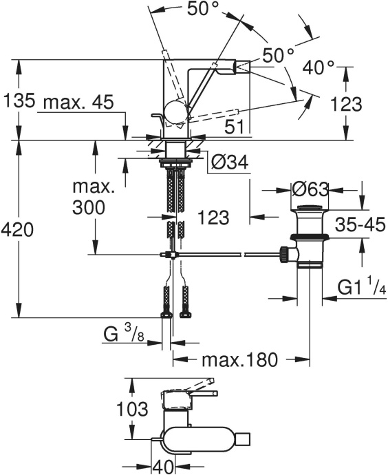Смеситель Grohe Plus 33241003 для биде - 1