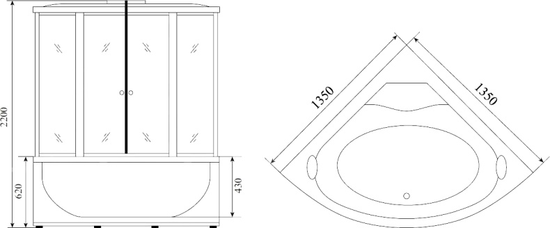 Душевая кабина Timo Lux 135x135 см (T-7735) T-7735 С - 5