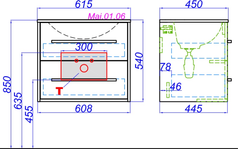 Тумба с раковиной Aqwella 5 stars Miami 60 - 4