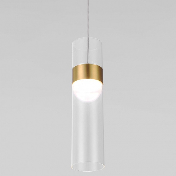Подвесной светильник Eurosvet Lumen 50244/1 LED латунь/прозрачный - 0