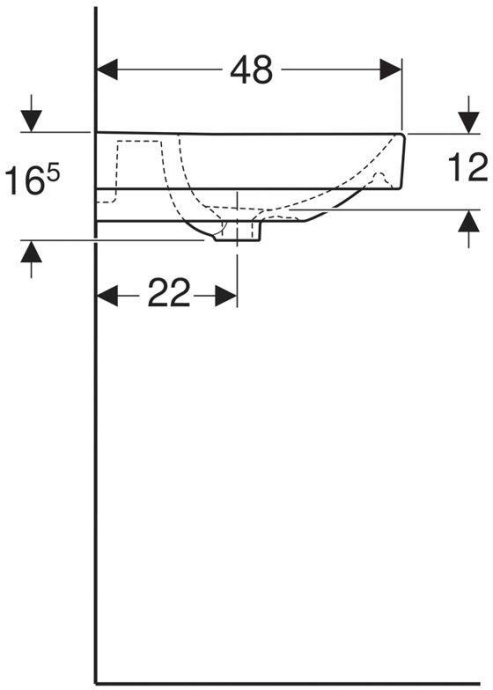 Раковина 48x60 Geberit Smyle Square 500.229.01.1 - 2