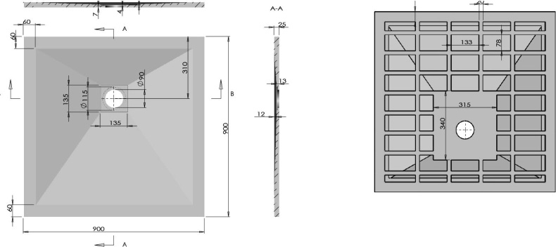 Поддон для душа Vincea VST-4SR9090W 90x90 белый матовый - 4