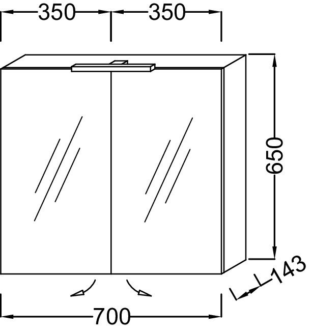 Зеркало-шкаф Jacob Delafon Odeon Up 70 с подсветкой EB786RU-G1C - 3