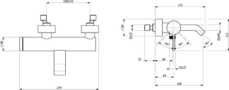 Смеситель для душа Villeroy & Boch Dawn хром TVT10650115261 - 1