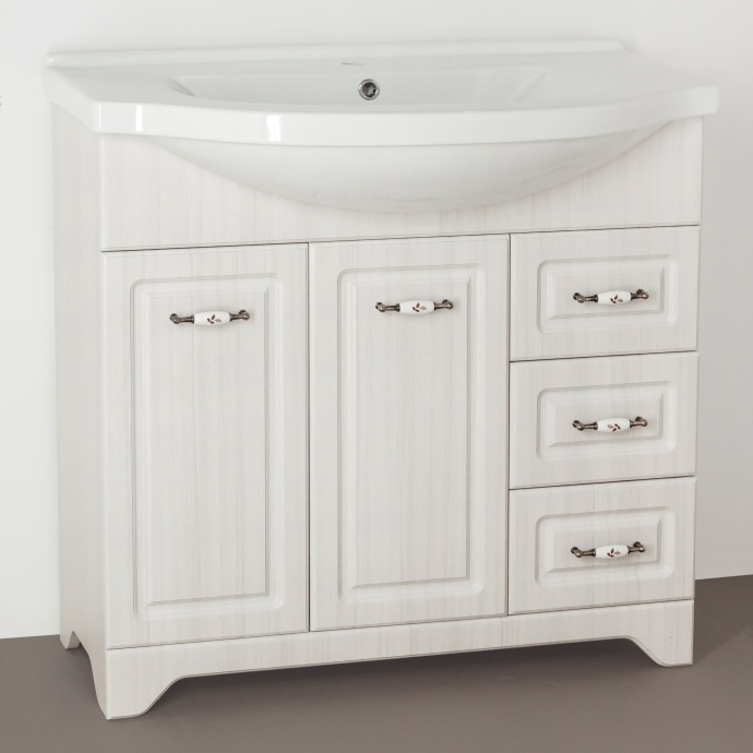 Тумба для комплекта Style Line Олеандр-2 90 Люкс, рельеф пастель ЛС-00000485 - 0