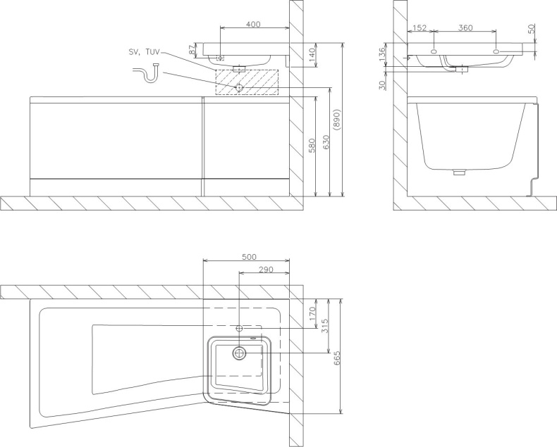 Подвесная раковина Ravak Be happy II  XJAL1100001 - 4