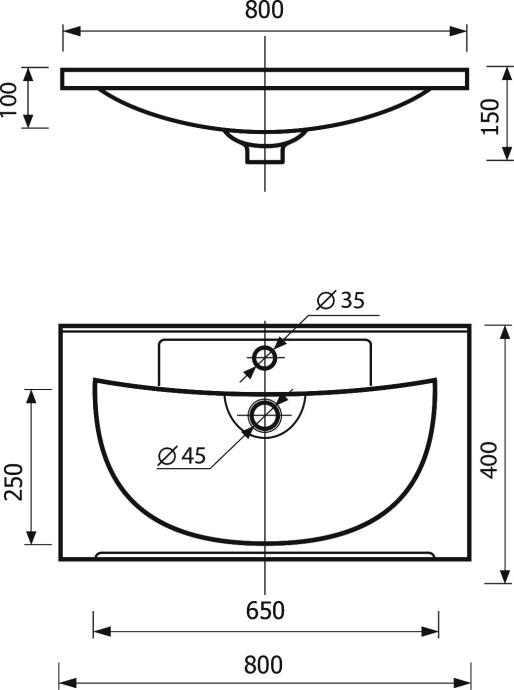 Мебель для ванной Misty Марта 80 подвесная, белая глянцевая - 7