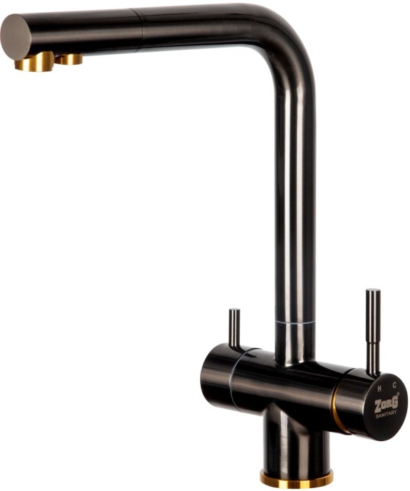 Смеситель Zorg Inox для кухонной мойки, бронза, графит SZR-7039 BR/GRAFIT - 0