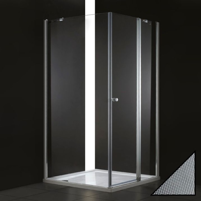 Душевой уголок Cezares Elena 100х100 хром стекло рифленое ELENA-W-A-12-100-P-Cr-R - 0