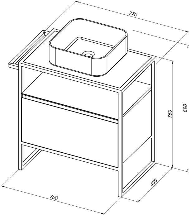 1.31001.PWM PRIORITY Тумба 70, рapyrus white matt (274291) - 1