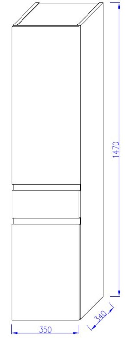 Шкаф-пенал Jacob Delafon Madeleine EB2069G-J52 L черный блестящий - 1