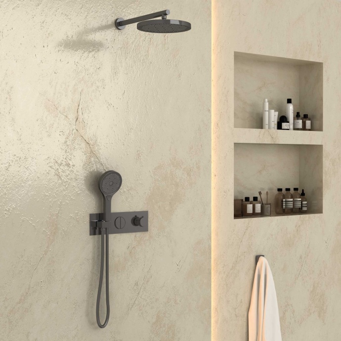 Душевой комплект Vincea с термостатом сталь VSFW-422T2GM - 2