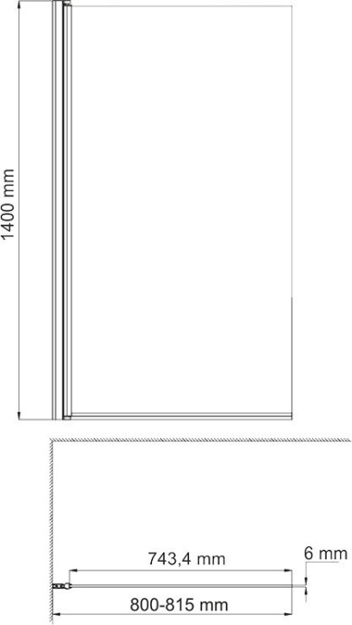 Шторка на ванну Wasserkraft Berkel 48P01-80RM - 1
