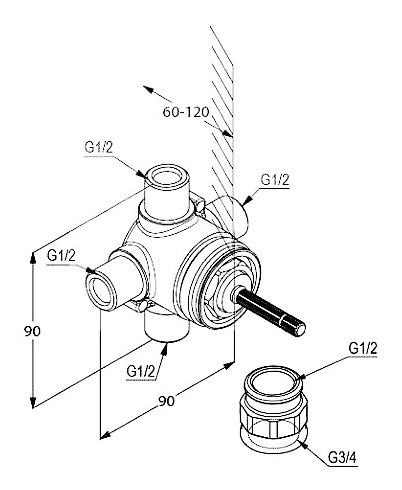 Скрытая часть Kludi Ambienta 29757 скрытая часть - 1