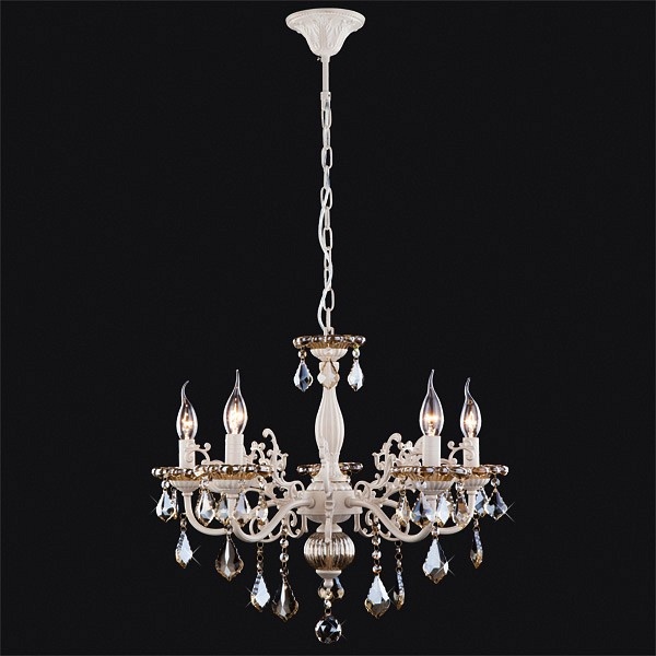 Подвесная люстра Eurosvet Elisha 3281/5 белый с золотом/тонированный хрусталь Strotskis - 3