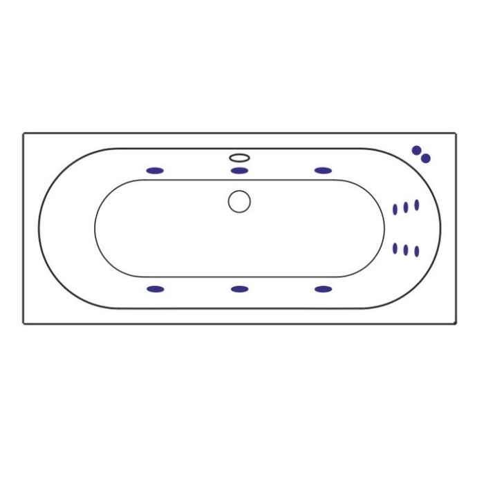 Ванна акриловая Excellent Oceana Slim Line 160х75 с гидромассажем белый - золото WAEX.OCE16S.LINE.GL - 7