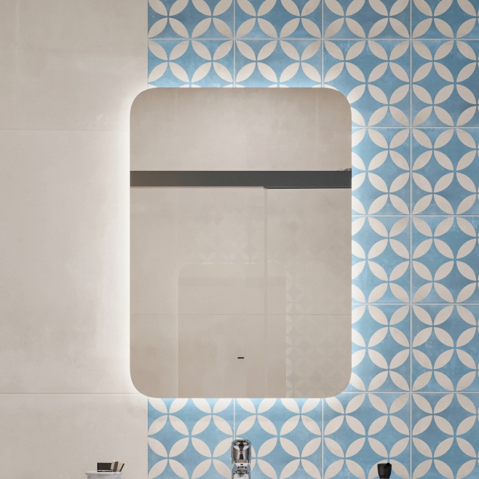 Зеркало DIWO Кострома 50 с подсветкой, прямоугольное, настенное, белое ЗЛП1718 - 0