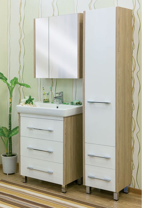 Шкаф-пенал Sanflor Ларго вяз швейцарский, белый R Н0000000029 - 1