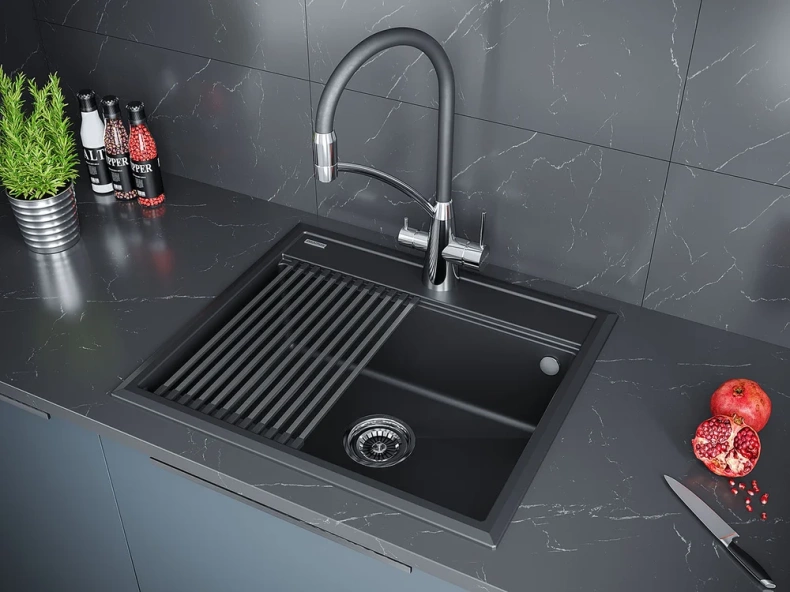Мойка кухонная Paulmark Stepia 59 темно - серый матовый PM115951-AN - 3