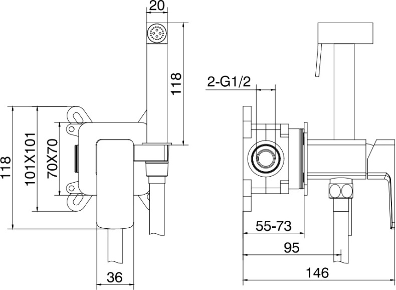 Гигиенический душ Allen Brau Infinity 5.21005-00 С ВНУТРЕННЕЙ ЧАСТЬЮ, хром - 9