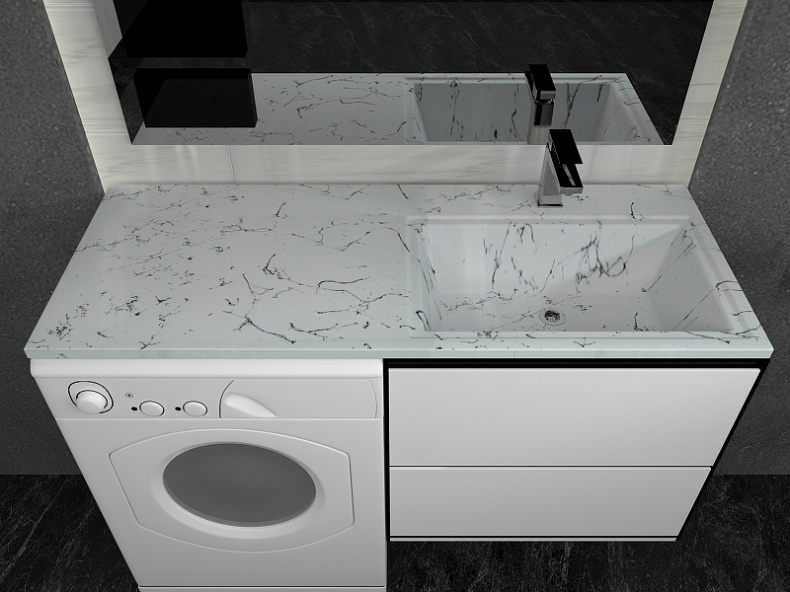 Раковина Stella Polar Мадлен 120 R на стиральную машину белый SP-00001153 - 2