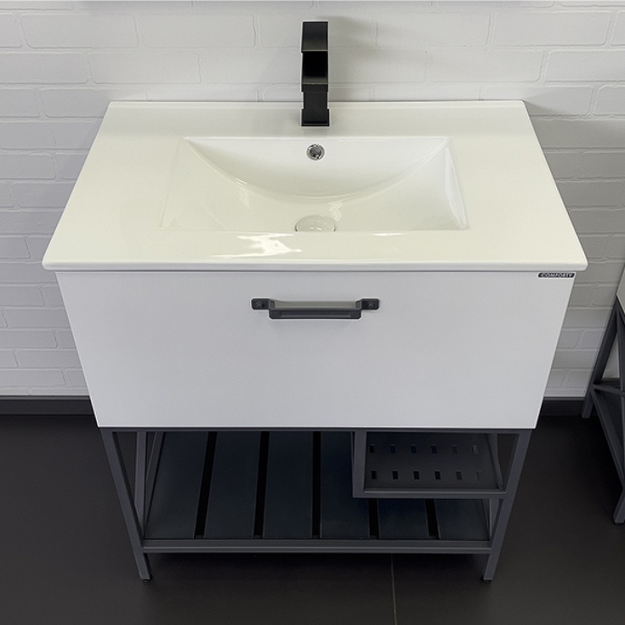 Тумба с раковиной Comforty Бредфорд 75 белый графит 00-00013442 - 1