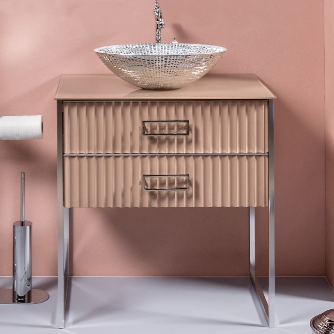 Тумба под раковину чашу Boheme Armadi Art Monaco 80 бежевый глянец - хром 867-080-CPCR - 0