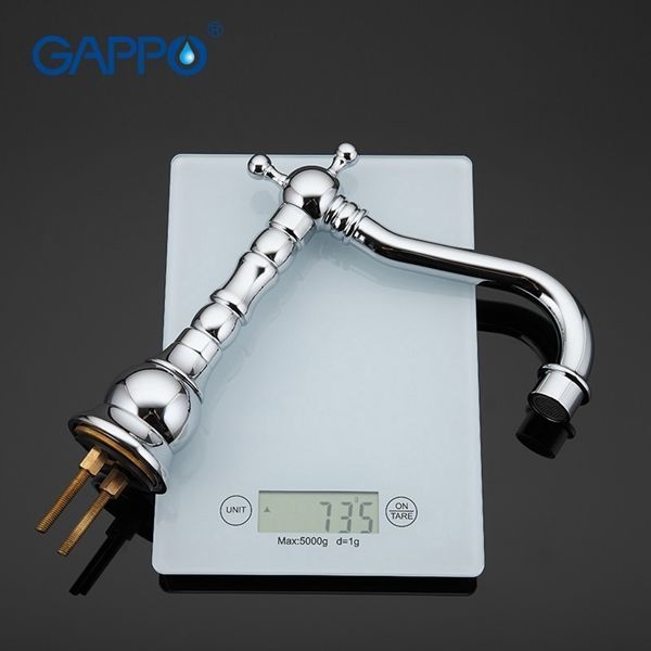 Смеситель для раковины Gappo на 3 отверстия золото G1163-6 - 2