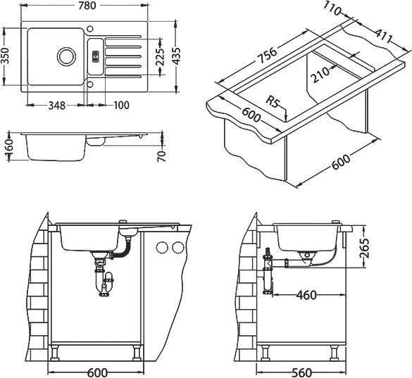 Мойка кухонная Alveus Niagara Granital 70 carbon 1089487 - 1
