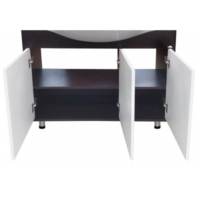 Тумба под раковину Misty Панда 92 левая белая - темное дерево Э-Пан01092-18 - 1