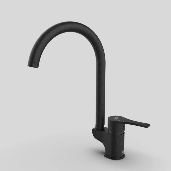 Смеситель для кухни GPD Atros черный матовый MTE65-SG - 6