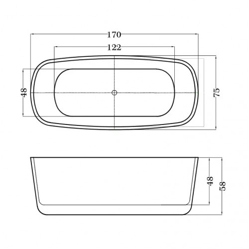 Акриловая ванна Esbano Oslo 170х75 белый  ESVAOSLO - 1