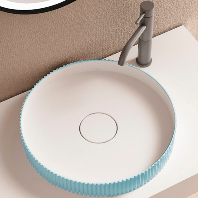 Накладная раковина Abber Stein 40 голубая AS2604Blau - 0
