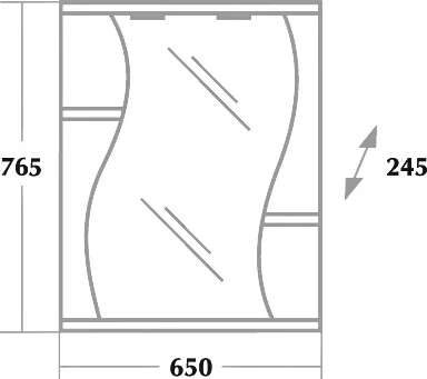 Зеркало-шкаф Onika Лилия 65 R с подсветкой, белый  206511 - 5