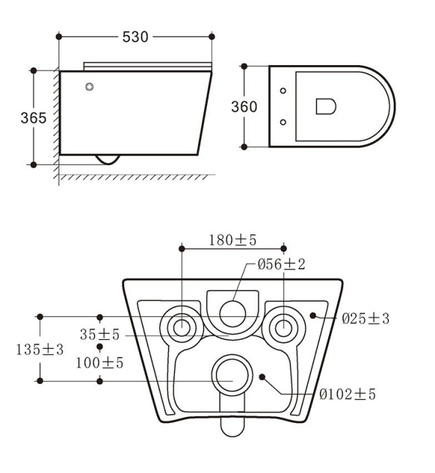 Zoe AM9322C1CHR Унитаз подвесной безободковый с функцией биде, с креплением ART&MAX - 3