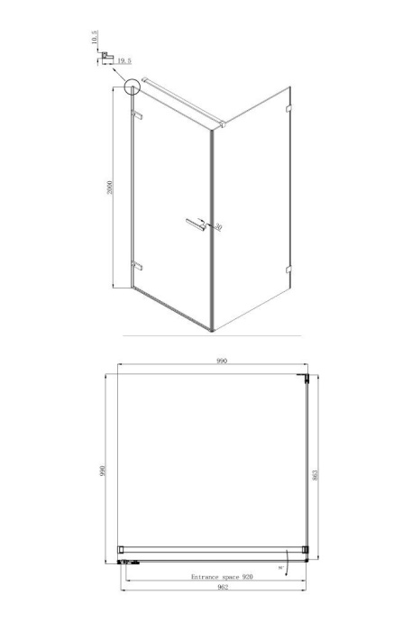 Душевой уголок Ambassador Abner 10011102L 100х100 см - 8