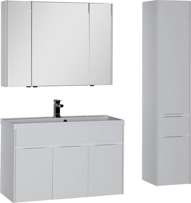 Тумба с раковиной Aquanet Латина 100 белая - 5