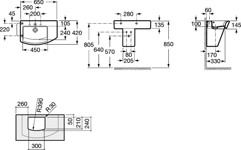 Подвесная раковина Roca Hall  327620000 - 8