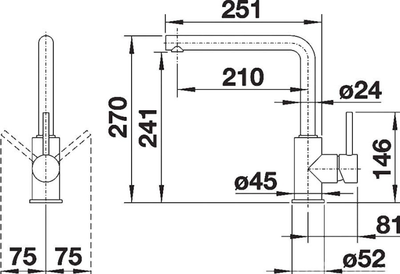 Смеситель Blanco Mila 524213 для кухонной мойки - 3