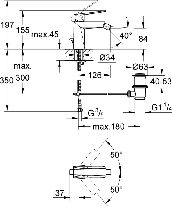 Смеситель Grohe Allure Brilliant 23117000 для биде - 3