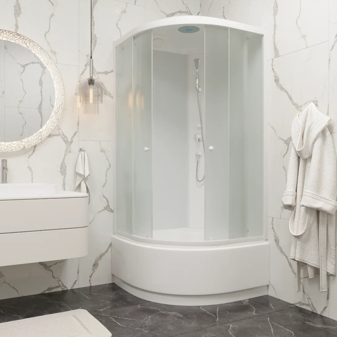 Душевая кабина Parly Classic 90х90 белая стекло матовое EB921 - 1