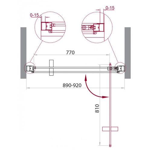 Душевая дверь BelBagno Marmi 90 черный, матовый  MARMI-B-1-90-C-NERO - 1