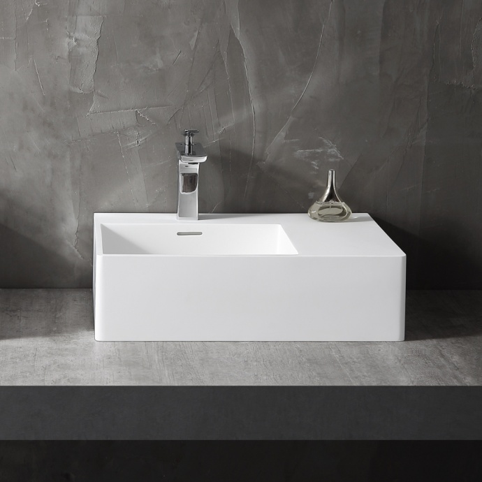 Раковина подвесная Abber Stein 56х38.5 L белый матовый AS2644 L - 1