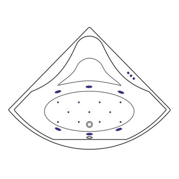 Ванна акриловая Excellent Glamour Relax 150х150 с гидромассажем белый - бронза WAEX.GLA15.RELAX.BR - 12